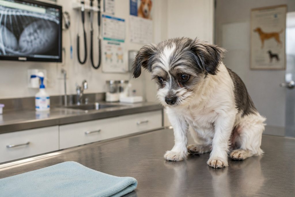 Dog worried after ingesting foreign object